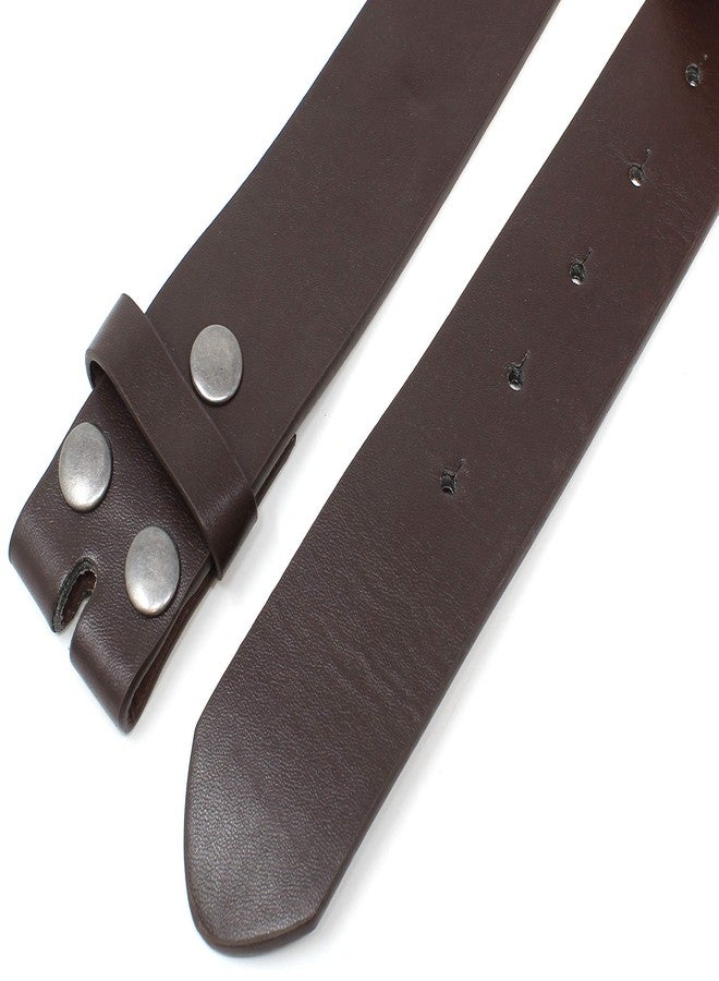 BC Belts حزام جلدي من بي سي بيلتس بلمسة نهائية ناعمة، عرضه 1.5 بوصة، مزود بأزرار كبس (بني - مقاس كبير) - Image 3